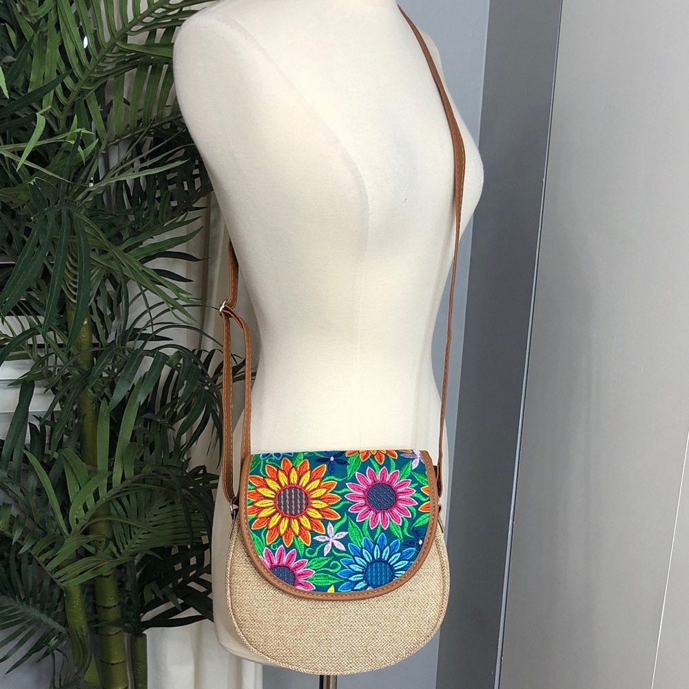 Guatemalan Floral Embroidered Crossbody Bag